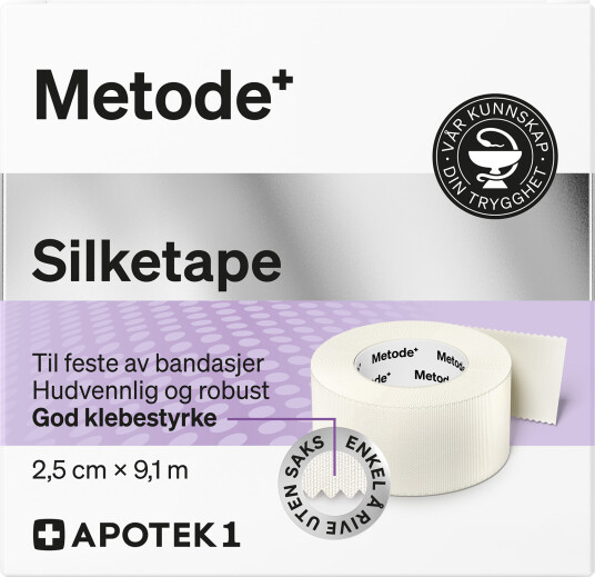 Metode silketape 2,5 cm x 9,1 m 1 stk