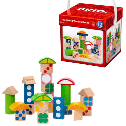 Brio 25 Patterned Wooden Blocks Brio 25 Patterned Wooden Blocks