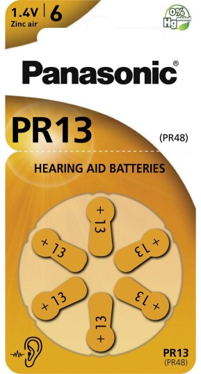 Panasonic PR13 Zink-Luft Høreapparatbatteri - 6 stk. 1,4 V Panasonic PR13 Zink-Luft Høreapparatbatteri - 6 stk. 1,4 V