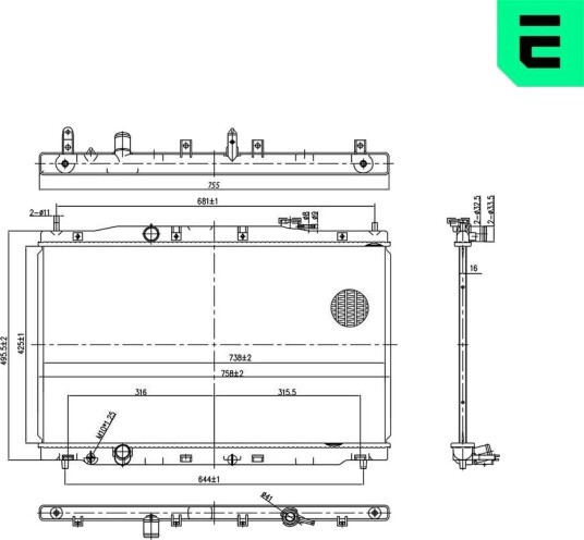 ERA 673580 Radiator motorkjøling
