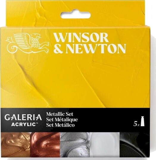 Winsor & Newton Galeria Akrylmaling Sett 5x60ml Metallic Farger