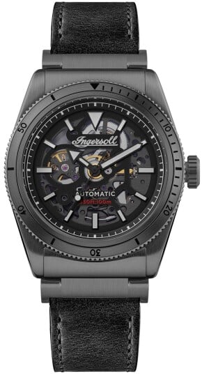 Ingersoll Herreklokke I13902 The Scovill Sort/Lær Ø43 mm