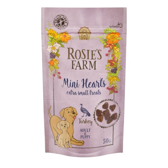 Rosie'S Farm Puppy & Adult Snacks "Mini Hearts" Kalkun 5 X 50 G Rosie'S Farm Puppy & Adult Snacks "Mini Hearts" Kalkun 5 X 50 G