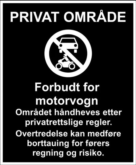 Forbudt for motorvogn 50X60cm Aluminium Vanlig
