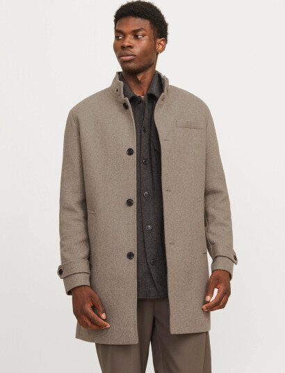 Jack & Jones Jjemelton Wool Blend Coat Sn - Brown - S