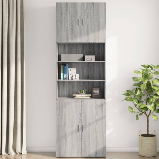  Veggskap grå sonoma 80x42,5x64 cm konstruert tre 8721102650383