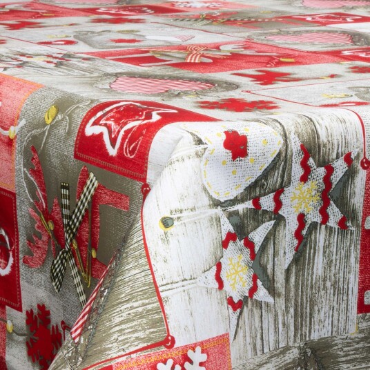 Borg Living Tekstil voksduk med akrylbelegg   Med julemotiv   Christmas heart   140 cm bred   På metermål