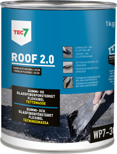Tec7 Tettemasse Roof 2.0 1kg Gummiasfalt Tec7 Tettemasse Roof 2.0 1kg Gummiasfalt