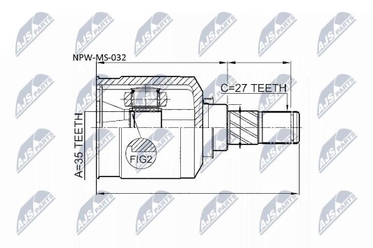 Nty Drivknute drivaksel NTY NPW MS 032