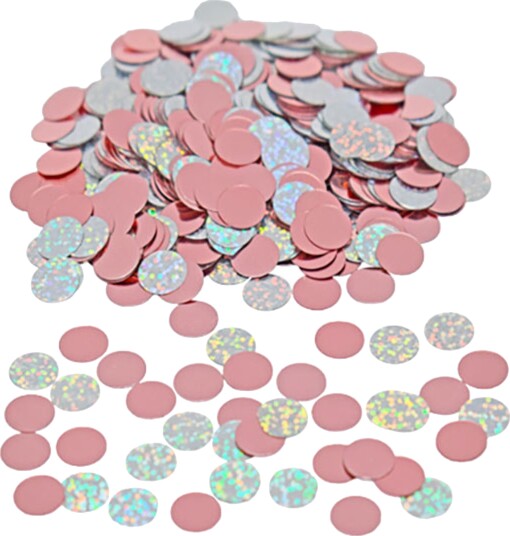 Hisab Joker Konfetti Prikker Rosa Sølv 79614