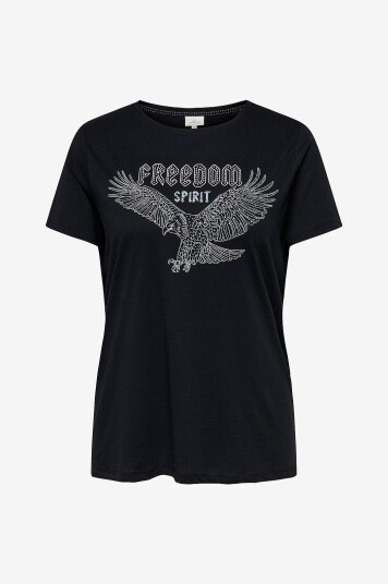 Only Carmakoma   T skjorte carCruz Life SS O neck Reg Tee JrSvart
