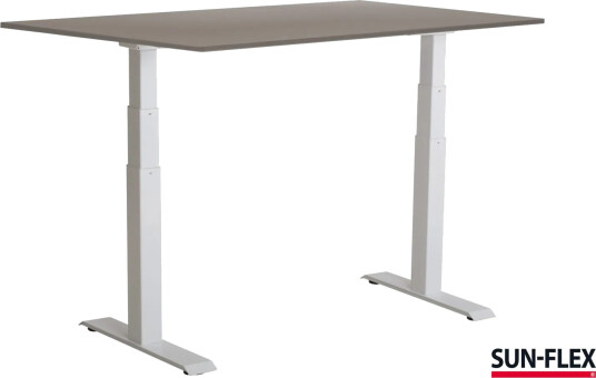 Sun-Flex®Easydesk Adapt Vi, Pure White, Grå Laminat, 140*80 Sun-Flex®Easydesk Adapt Vi, Pure White, Grå Laminat, 140*80