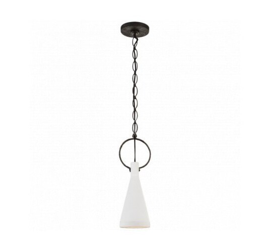 Limoges Small Pendant Natural Rust/White Shade