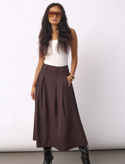 Co" Couture Alinicc Anya Pleat Skirt   Brown   L
