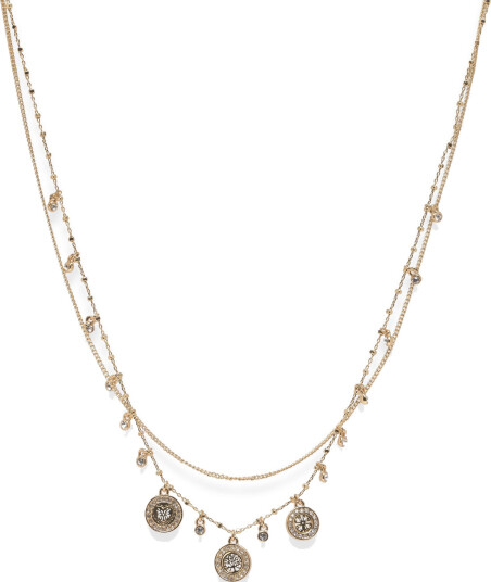 Pilgrim Veronica Coins & Crystal Necklace Gold Plated Gold ONE SIZE
