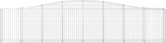 vidaXL Gabionkurv buet 400x30x80/100 cm galvanisert jern