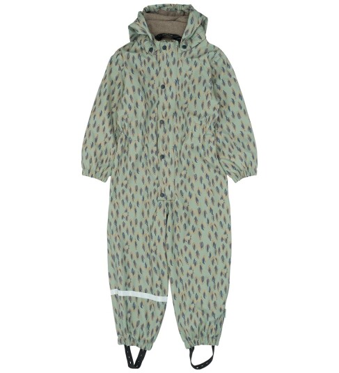 Mikk line Pu Aop Rain Suit With Fleece Green 74 Mikk line Pu Aop Rain Suit With Fleece Green 74