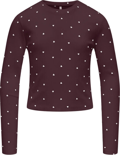 Kids Only Kogbella Life Aop L/S Top Jrs Noos Burgundy 122 128