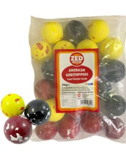 3 kg Zed Candy American Gobstoppers / Jawbreakers   Stor Pose med 57 mm GIGANTISKE Evighetskuler