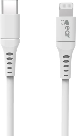 Gear 1m USB-C til Lightning MFi ladekabel hvit med C94-brikke Gear 1m USB-C til Lightning MFi ladekabel hvit med C94-brikke