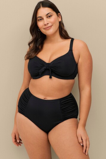 Ellos Plus Collection Saga Maxi Bikini Pink Shaping Effect Svart