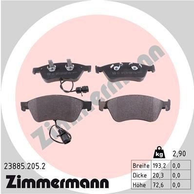 Bremseklosser ZIMMERMANN 23885.205.2
