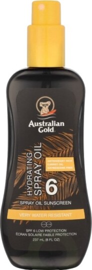 Australian Gold Sprayolje Solkrem SPF6 237 ml med fuktighetsgivende effekt Australian Gold Sprayolje Solkrem SPF6 237 ml med fuktighetsgivende effekt