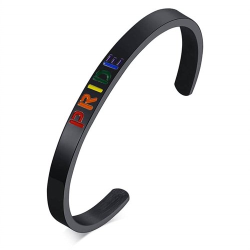 Sort Bangle Pride armbånd i rustfritt stål. Sort Bangle Pride armbånd i rustfritt stål.