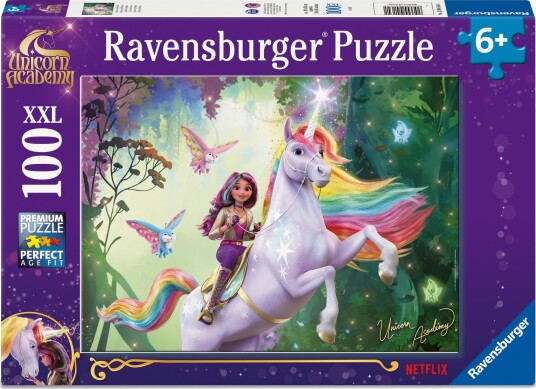 Ravensburger Unicorn Academy Puslespil 100 brikker XXL 6+år Ravensburger Unicorn Academy Puslespil 100 brikker XXL 6+år