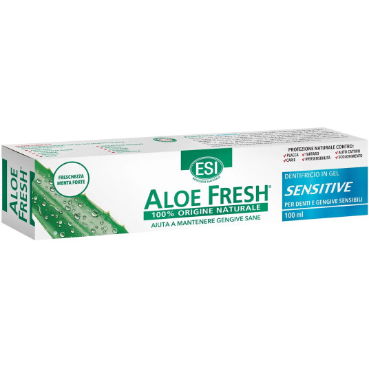 Naturlig Xylitol Tannpasta Gel med mintkrystaller ESI Aloe Fresh 75 ml