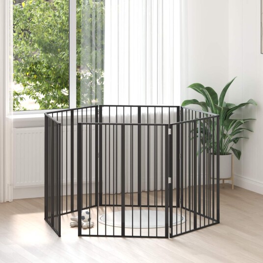 vidaXL Hundeluke 6 stk. Svart 80 x 100 cm Galvanisert stål