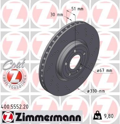 Bremseskive ZIMMERMANN 400.5552.20