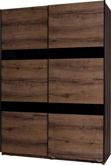 Najera Garderobe 150x68,5x215 cm - Eik | Svart