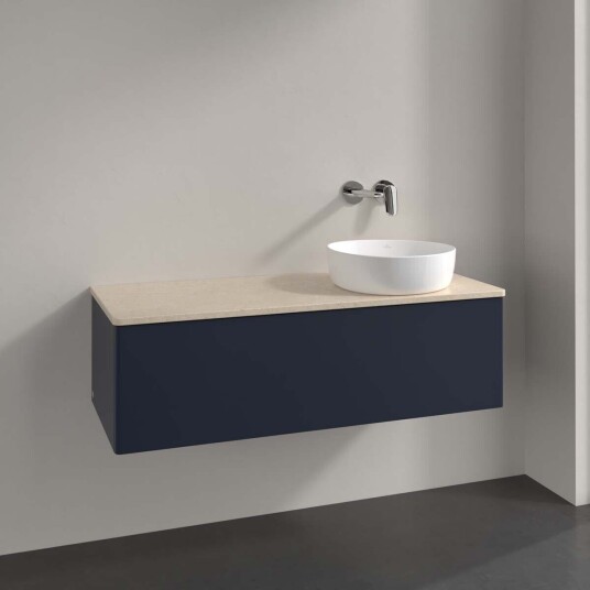 Villeroy & Boch Antao Servantskap med 1 skuff 120x50x36 cm m/lys Blå Matt/Crème Villeroy & Boch Antao Servantskap med 1 skuff 120x50x36 cm m/lys Blå Matt/Crème