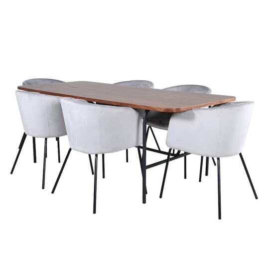 Venture Home Spisegruppe Venture Home Chicago Spisebord og Bergen Spisestol Brun GR22393
