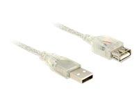 Delock USB 2.0 Forlengelseskabel 50 cm Svart med Gullkontakt