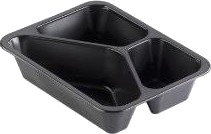 Bakke 3 Rum Caterline 227X178x50 Mm Pp Sort,216 Stk/Krt