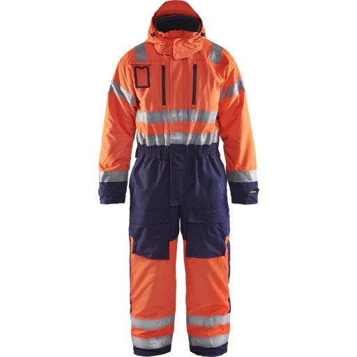Vinterkjeledress varsel orange/marineblå