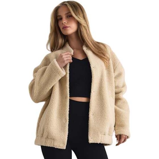 Aim'n Teddyjakke Pile Coach Jacket Beige