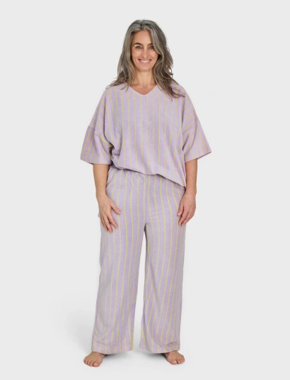 Bongusta Naram Collar Tee - Purple - L/XL