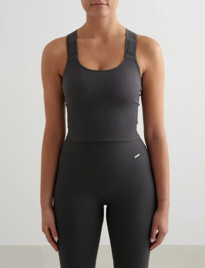 aim´n Ribbed Seamless High Support Bralette - Grey - S