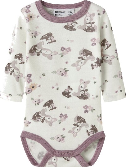 Name It Body I/e Ull NbfVillit Snow White/Bambi + Blomster Name It 74 Langermet Body Brun Hvit Rosa Name It Body I/e Ull NbfVillit Snow White/Bambi + Blomster Name It 74 Langermet Body Brun Hvit Rosa