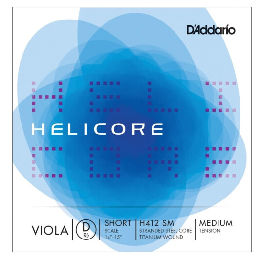 D'Addario H412sm Helicore Viola D Short/medium Tension