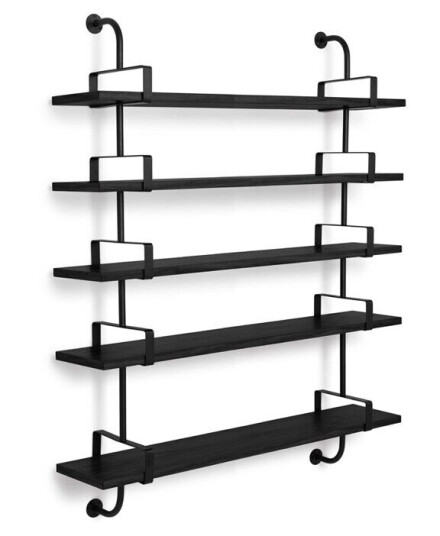 Gubi Demon vegghylle 5 etasjer black stained ash, 155 cm