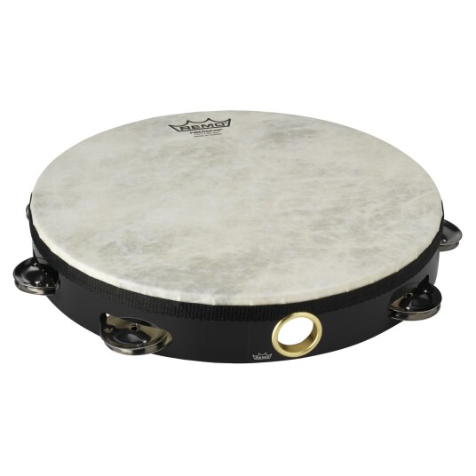 Remo Ta-5110-70 Tambourine Pre-Tuned 10" Diameter 8 Pairs 1 Row Quadura Svart Remo Ta-5110-70 Tambourine Pre-Tuned 10" Diameter 8 Pairs 1 Row Quadura Svart