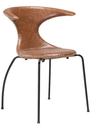 DAN-FORM - Flair Spisestol - Brun skinn- svart