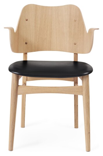 Warm Nordic GESTURE Spisestol, Hvitoljet eik, Sort lær Unoliving Warm Nordic GESTURE Spisestol, Hvitoljet eik, Sort lær Unoliving