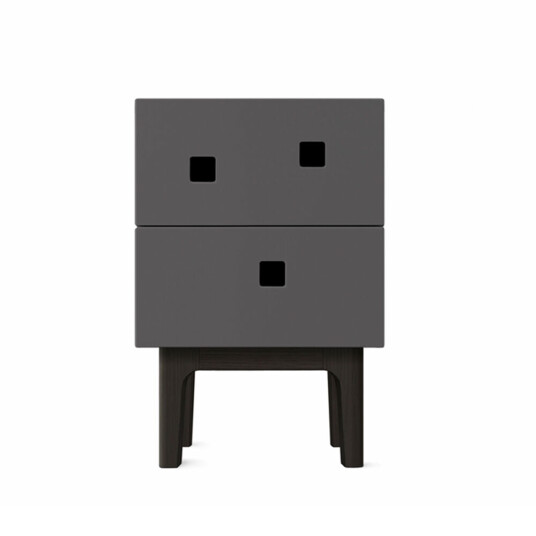 Zweed Peep S1 nattbord slate grey, sortlakkert