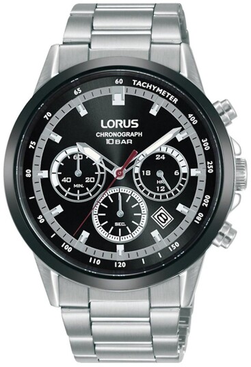 Lorus Herreklokke RT397JX9 Sport Sort/Stål Ø42 mm Lorus Herreklokke RT397JX9 Sport Sort/Stål Ø42 mm