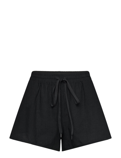 Monki Linen Shorts - Black - XS